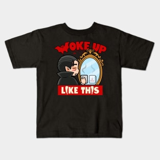 Funny Halloween Vampire Woke Up Like This Meme Kids T-Shirt